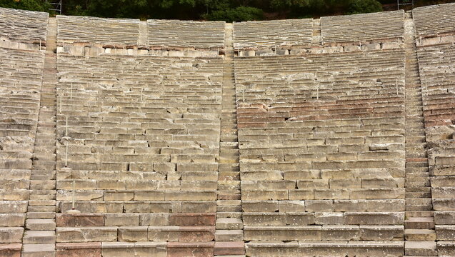 steps of theatre in Epidavros in Greece