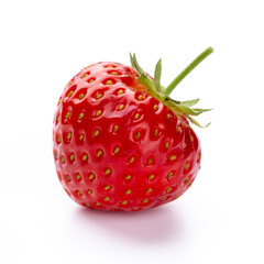 Fresh strawberries closeup on a white background. Isolated - Image