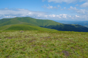 Beautiful Carpathian Mountains in Ukraine, Polonina Borzhava mountain ridge