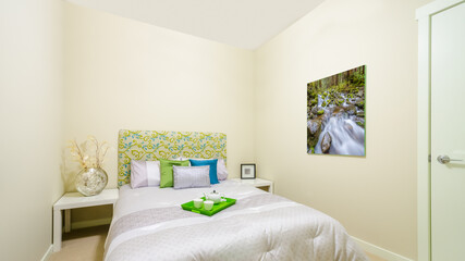 Beautiful and modern home and hotel bedroom interior design.