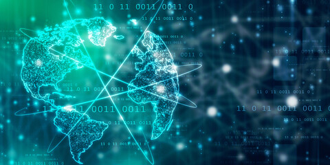 2d illustration world map abstract background