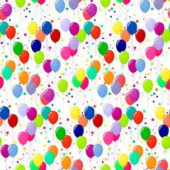 Colorful balloons seamless pattern. Festive seamless background with multicolored balloons.Vector.
