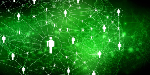 2d illustration Business Network concept
