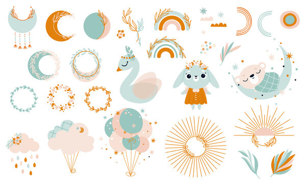 Set of boho style baby