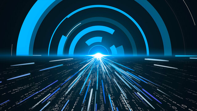 Visionary programming and coding of future software . 3D rendering computer graphic .