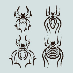 Spider hand drawn vector illustration.