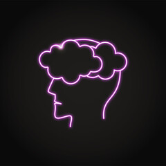 Neon dysthymic disorder icon in line style