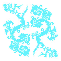 decoration cloud eastern pattern isolated