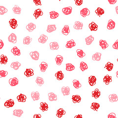 Polka dot red and pink abstract seamless pattern on white background. Vector design for textile, backgrounds, clothes, wrapping paper, web sites and wallpaper. Fashion illustration seamless pattern.