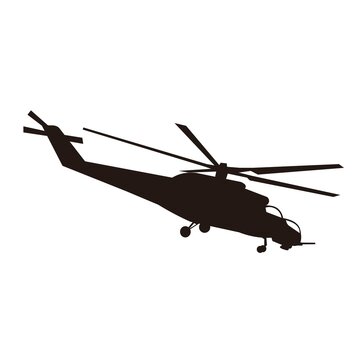 military helicopter transportation silhouette vector design