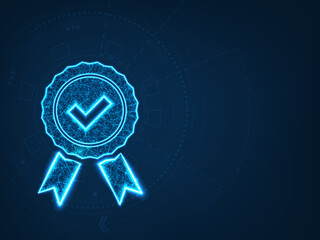 2d illustration Approved or Certified Medal Icon