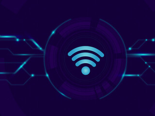 2d illustration  wifi sign with background 
