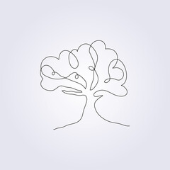 continuous tree vector illustration icon logo symbol template background