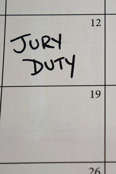 Handwritten Calendar Reminder For Jury Duty