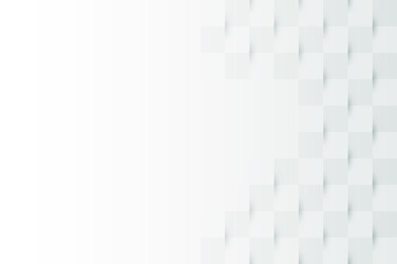 Abstract white background with blank space for design. Square template with white and grey color use for web site and banner design. Business presentation and powerpoint for show case.