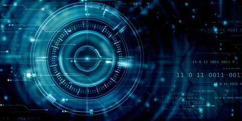 2d illustration Abstract futuristic electronic circuit technology background