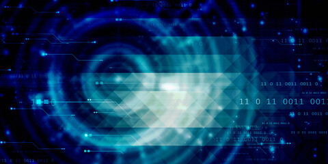 2d illustration Abstract futuristic electronic circuit technology background