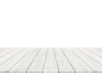 Empty white wood table top and blur wall. Wall Texture Background. Building banner mock up abstract background - can used for display or montage your products.