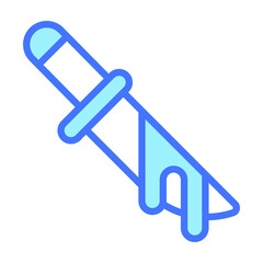 Halloween, knife vector blue outline icon.