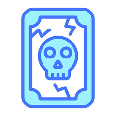 danger, horror card  vector blue outline icon.