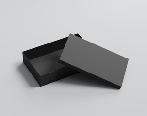 A rectangular box with a lid, Blank black package