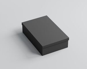 A rectangular box with a lid, Blank black package