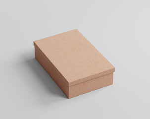 A rectangular box with a lid, Blank kraft package