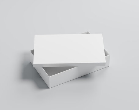 A rectangular box with a lid, Blank white package