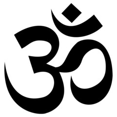 Om - symbol of Hinduism. Om symbol icon with a white background - obrazy, fototapety, plakaty