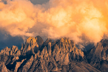 Organ Mountains  in Las Cruces at sunset