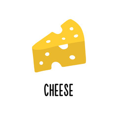 A clipart with chees on a white background. Isolated vector illustration