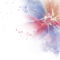 abstract fluid art painting alcohol ink technique blue flower