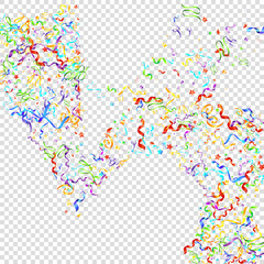 Color serpentine carnival red spiral ribbon curly