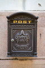 Post box on the wall of the old house in Budapest