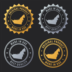 Made in United Arab Emirates - gold and silver stamp set. Best quality. Original product.