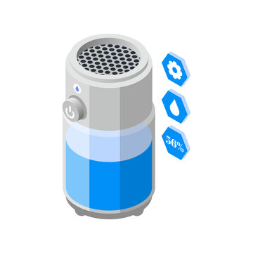 recommend clip art: Air Humidifier Isometric Composition
