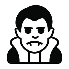 scary man vector black filled outline icon.
