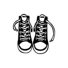 Black silhouette shoes design vector