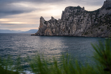 Crimea, Novy Svet, mountain Karaul-Oba at sunset