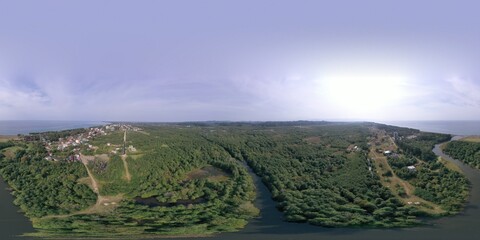 360 panorama of the village by the sea