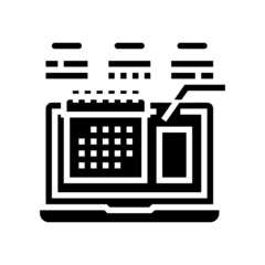 content schedule glyph icon vector. content schedule sign. isolated contour symbol black illustration