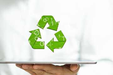 green recycling symbol for clean energy
