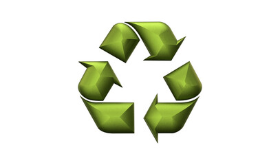 Obraz premium volumetric green recycling sign 3d