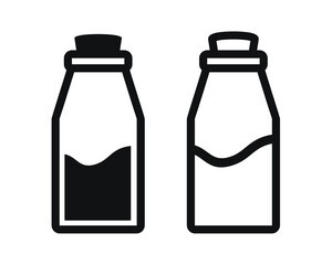 Milk bottle, dairy icon. Illustration vector