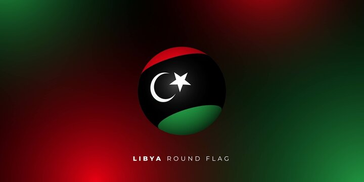 Libya Round flag vector illustration. Libya Independence day template design.