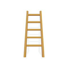 Wooden step ladder stand near white wall
