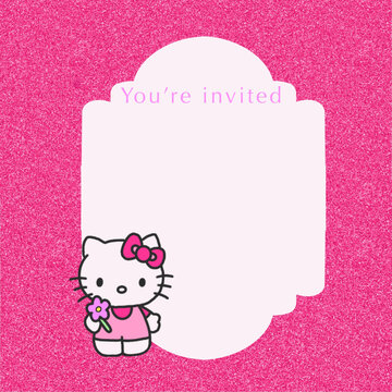 Kids birthday party invitation card with a cute  Shower girl  card  Shower card. Vector. Pink girl design. Welcome invite  template banner. Birth party  poster Stock Vector |  Adobe Stock