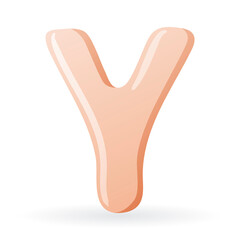 Vector isolated template cartoon letter Y of the English alphabet.