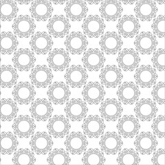 Simple seamless pattern of lines, squares and circles vector illustration on white background