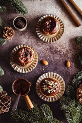 christmas chocolate muffins with nuts